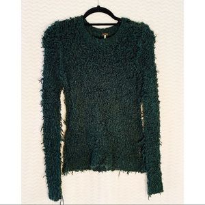 Free People Fuzzy Stretch Sweater Green Size XS